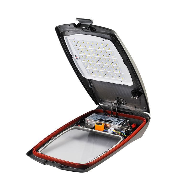Aluminio fundido a presión de alto brillo YMLED-6408L con luces de calle LED con cubierta de vidrio templado