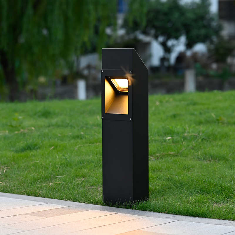 YMLED-6246 Nueva iluminación rectangular para césped con bolardo LED para exteriores